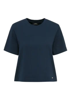 Bawełniany granatowy T-shirt damski
