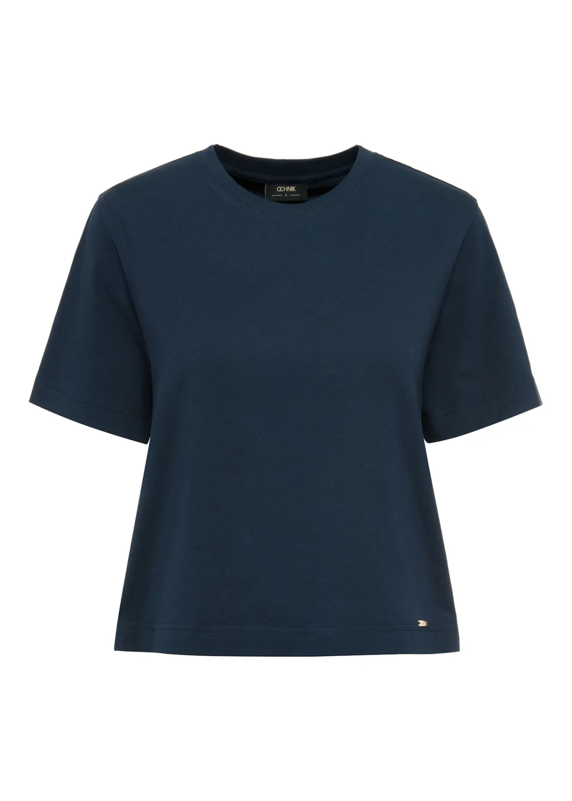 Bawełniany granatowy T-shirt damski