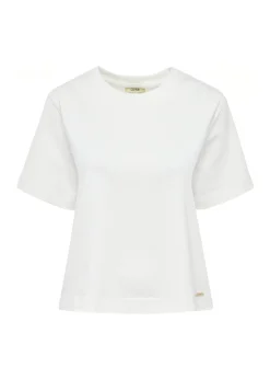Bawełniany kremowy T-shirt damski