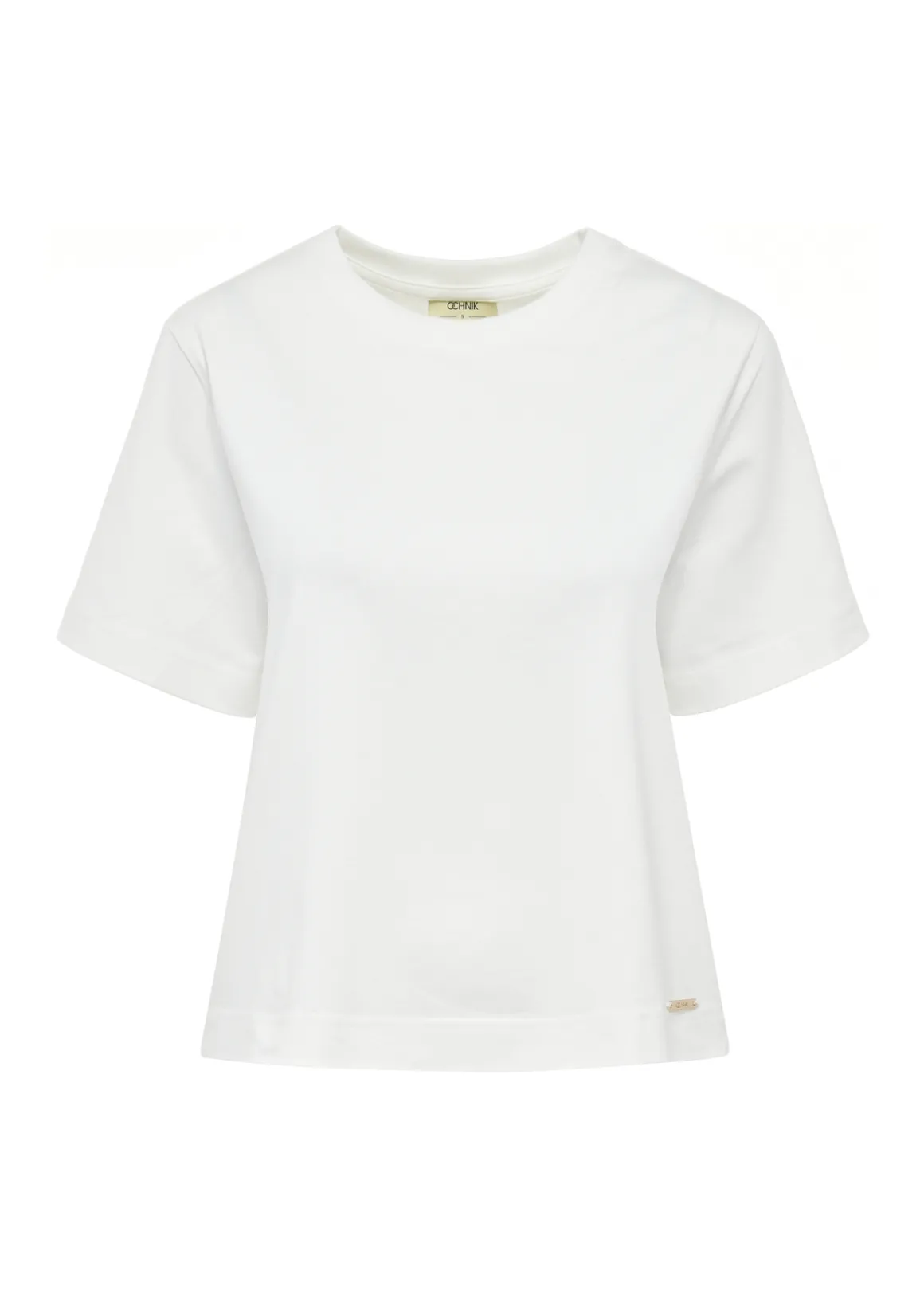 Bawełniany kremowy T-shirt damski