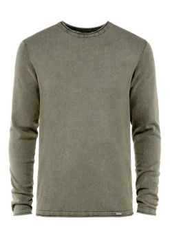 Bawełniany sweter męski w kolorze khaki