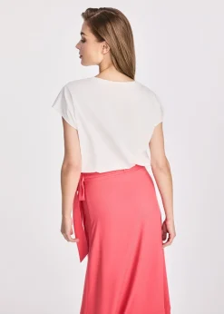 Bawełniany T-shirt damski w kwiaty