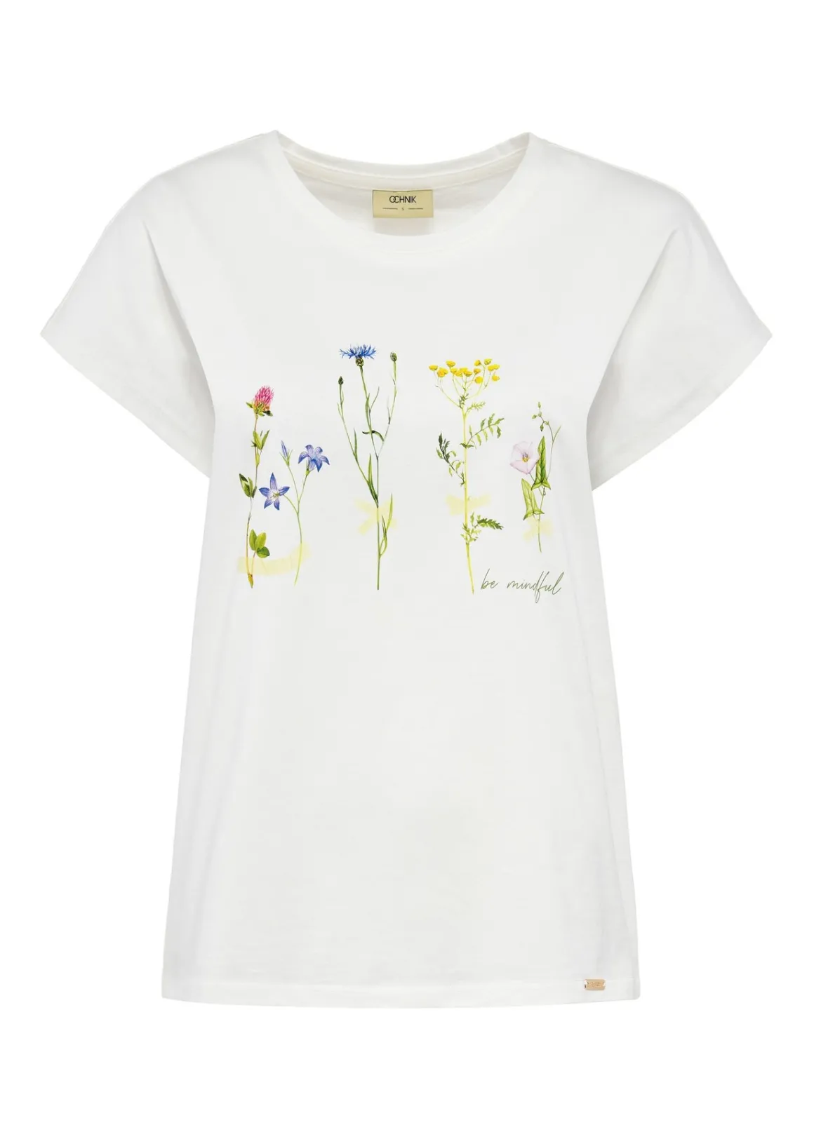 Bawełniany T-shirt damski w kwiaty