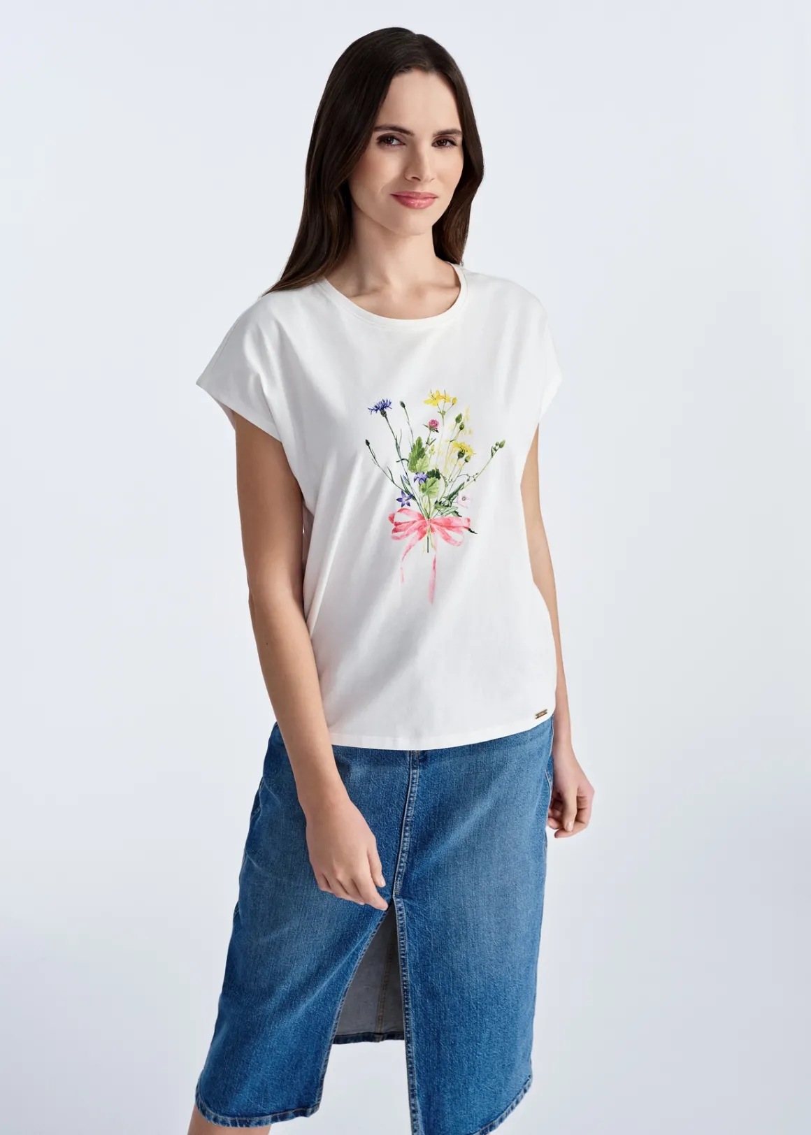Bawełniany T-shirt damski z nadrukiem