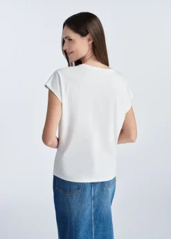 Bawełniany T-shirt damski z nadrukiem