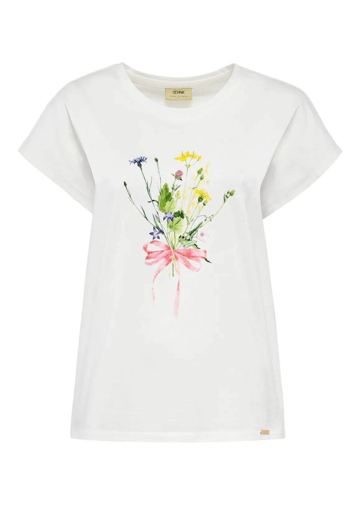 Bawełniany T-shirt damski z nadrukiem