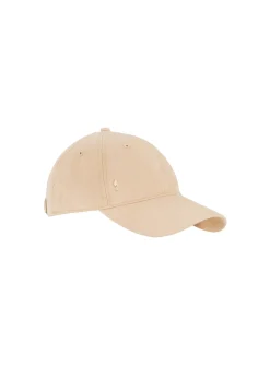 Beżowa czapka z daszkiem z logo unisex