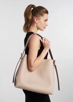 Beżowa torebka damska shopper