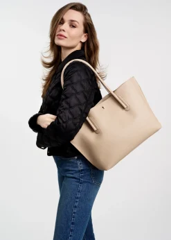 Beżowa torebka shopper damska