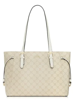 Beżowa torebka shopper z monogramem