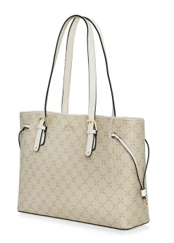 Beżowa torebka shopper z monogramem