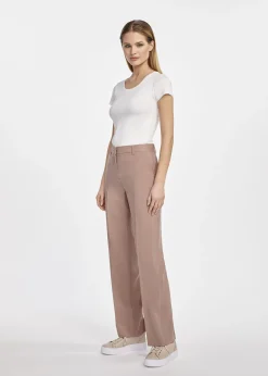 Beżowe eleganckie spodnie damskie