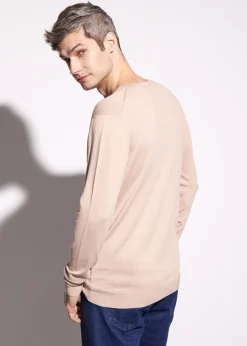 Beżowy sweter męski basic