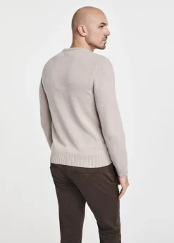 Beżowy sweter męski bawełniany