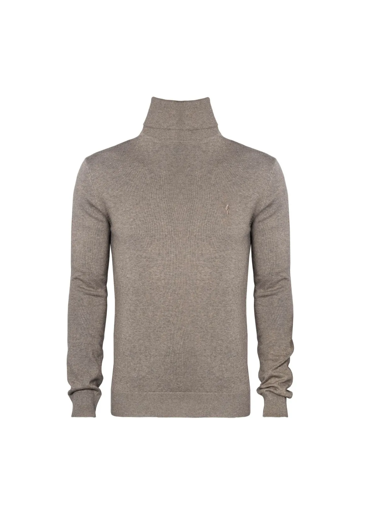 Beżowy sweter męski z golfem