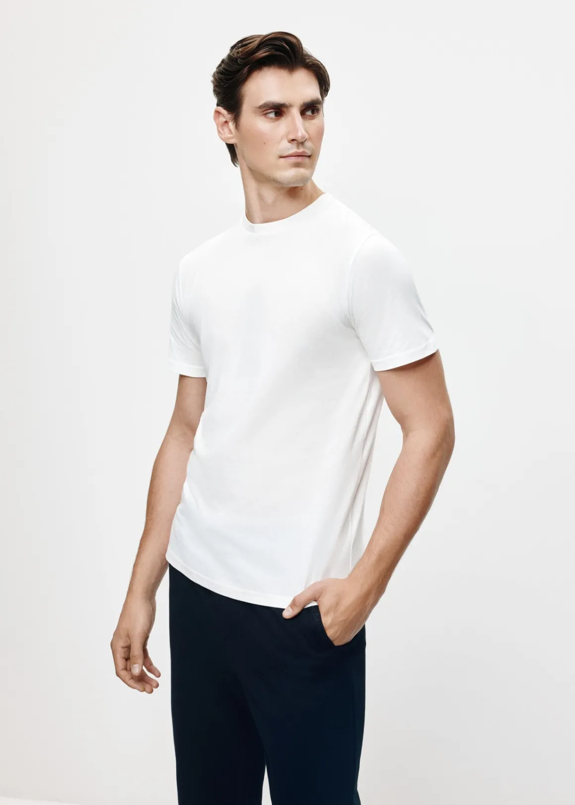 Biały bawełniany t-shirt męski