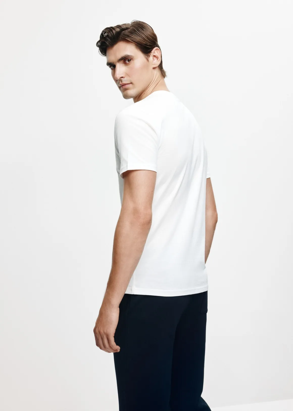Biały bawełniany t-shirt męski