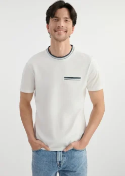 Biały T-shirt męski z bawełny