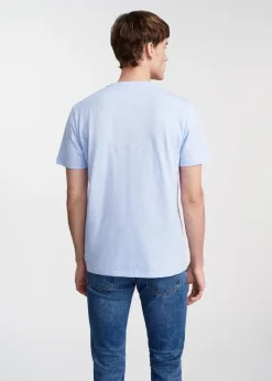 Błękitny bawełniany t-shirt męski