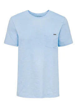 Błękitny bawełniany t-shirt męski