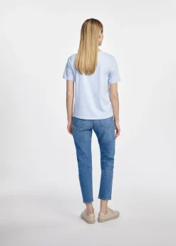 Błękitny t-shirt damski basic