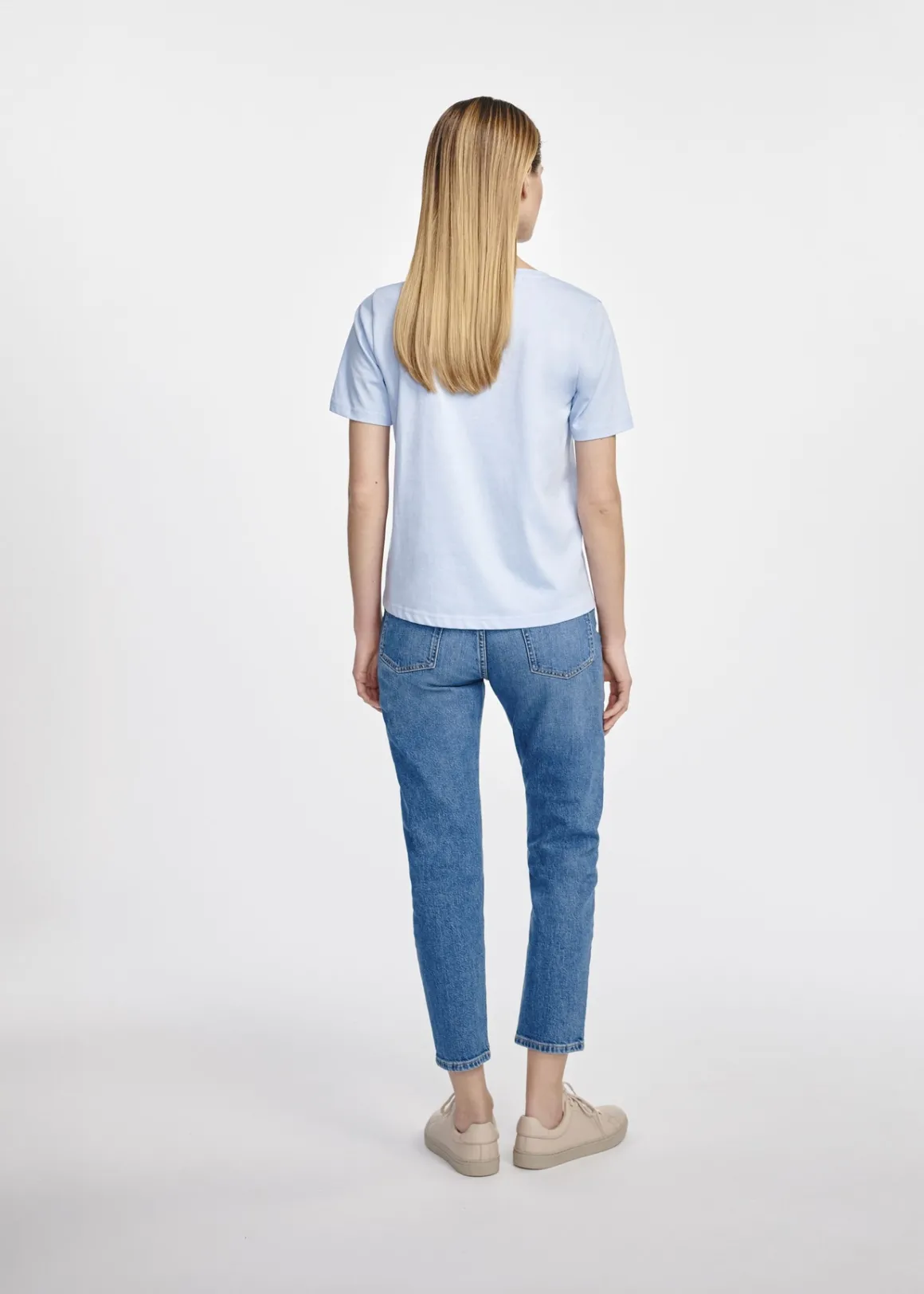 Błękitny t-shirt damski basic