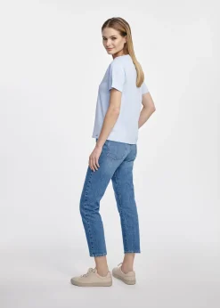 Błękitny t-shirt damski basic