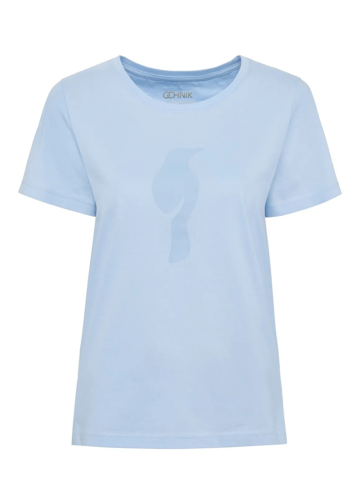 Błękitny t-shirt damski z logo