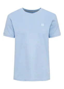 Błękitny T-shirt męski z bawełny