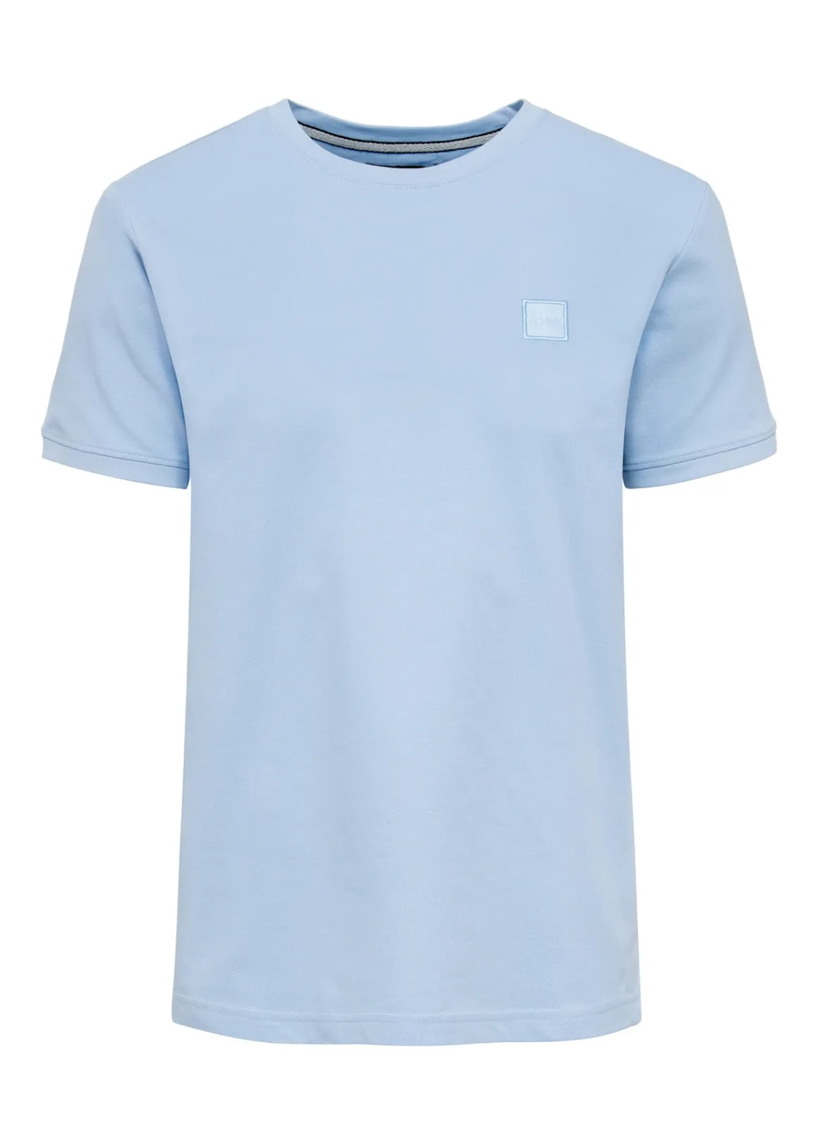 Błękitny T-shirt męski z bawełny
