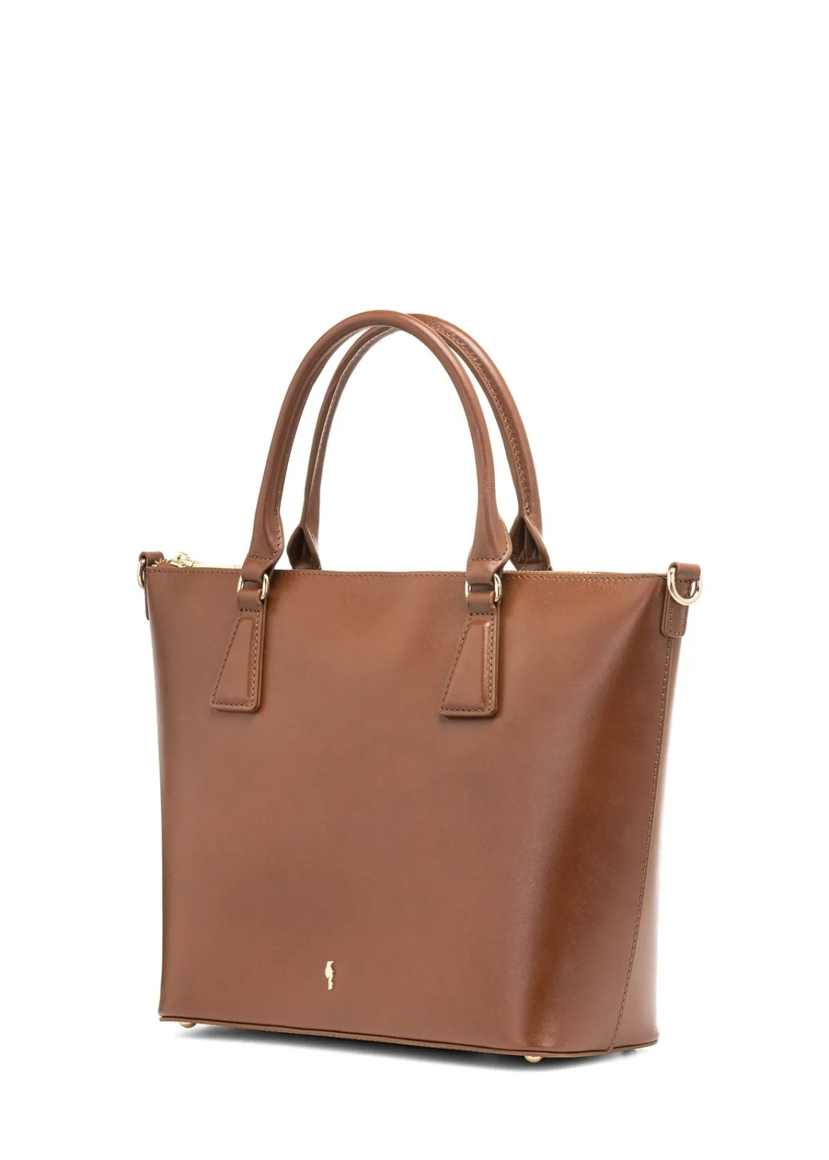 Brązowa skórzana torebka shopper