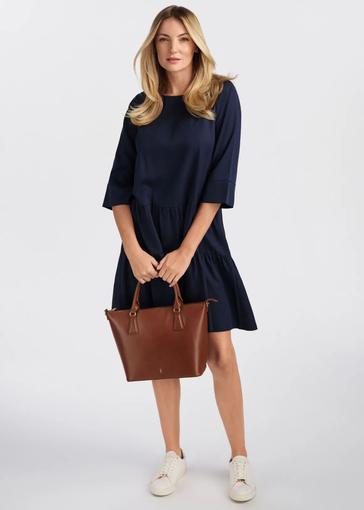 Brązowa skórzana torebka shopper