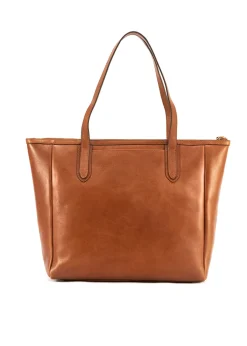 Brązowa skórzana torebka shopper