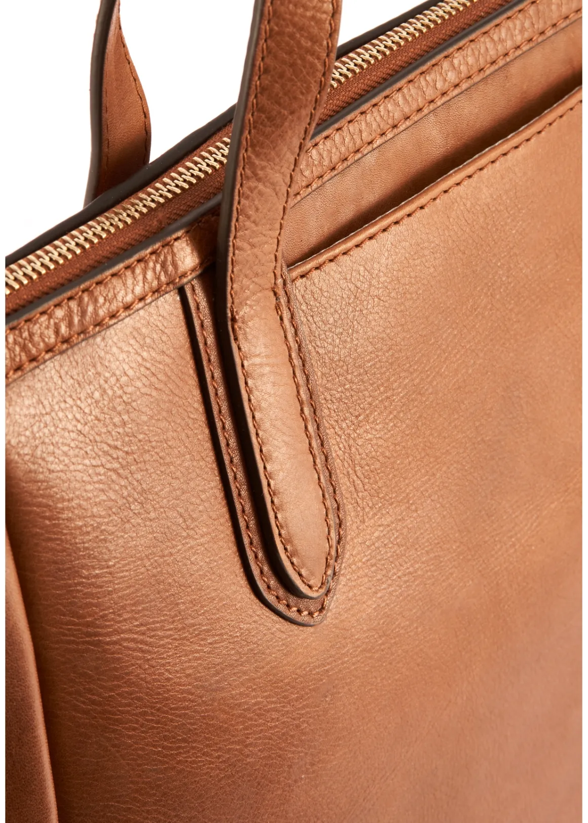 Brązowa skórzana torebka shopper