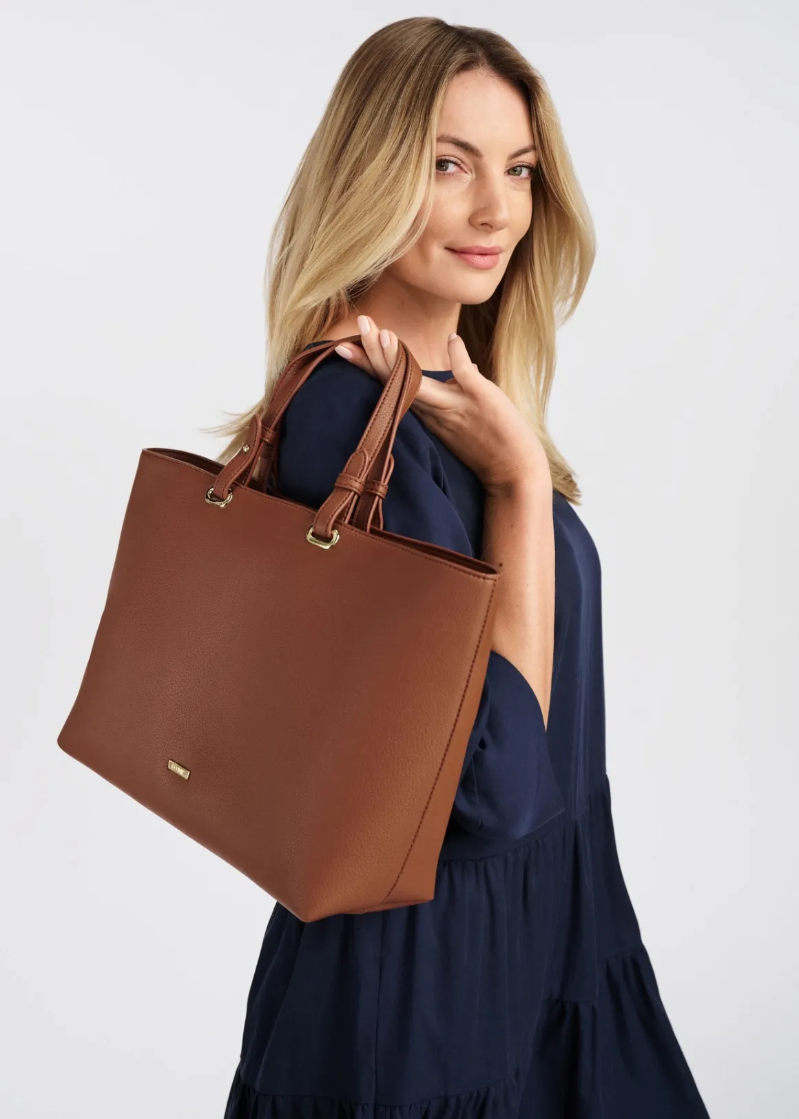 Brązowa torebka shopper damska