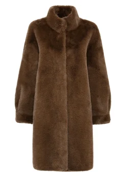 Brązowe eleganckie futro damskie