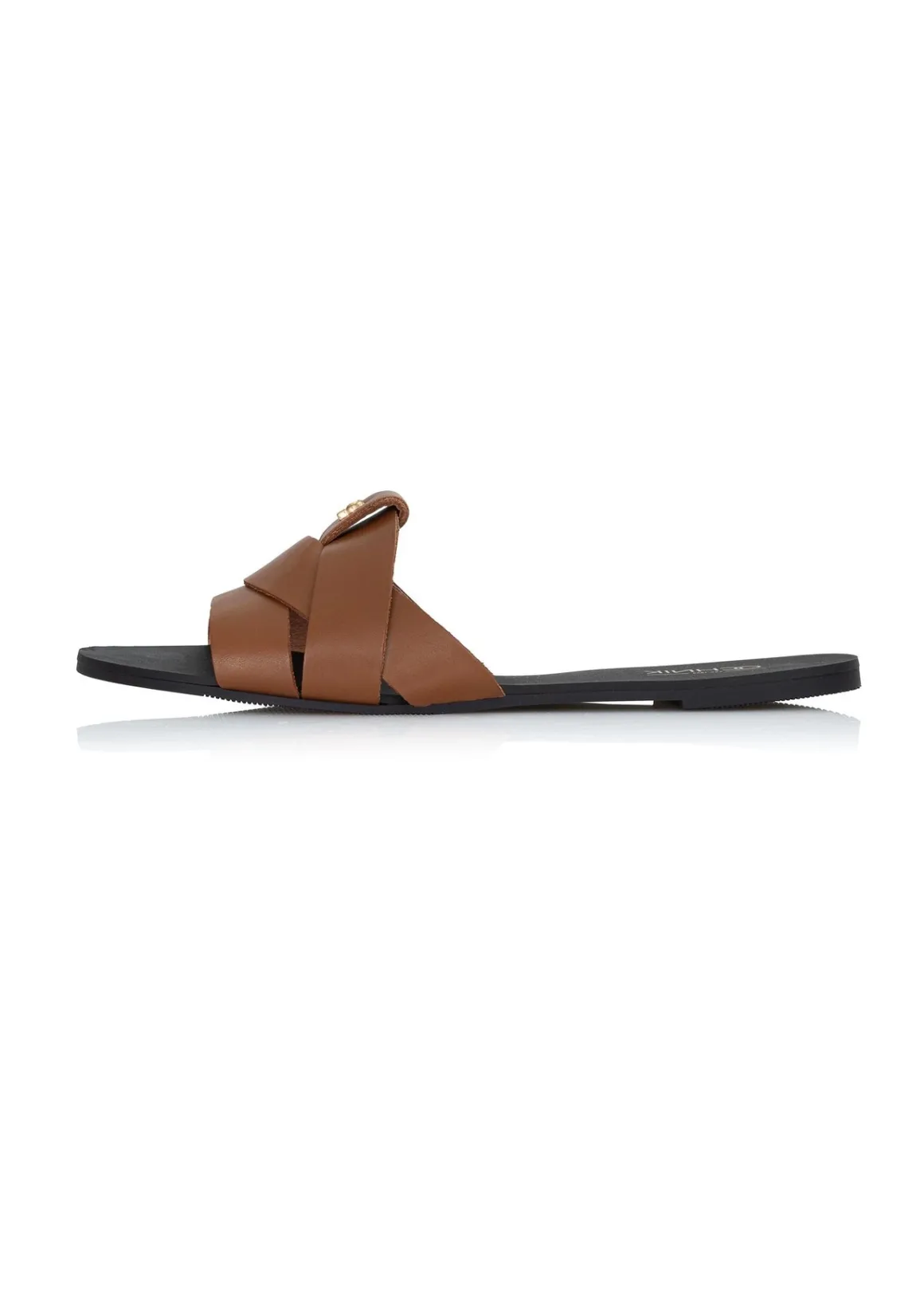 Brązowe klapki damskie z plecionką