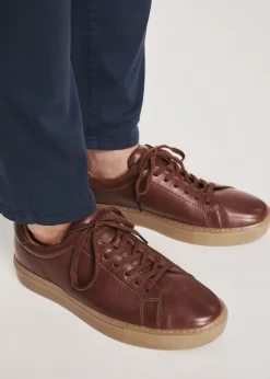 Brązowe skórzane buty sportowe