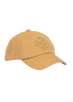Ciemnobeżowa czapka z daszkiem z logo