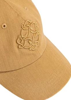 Ciemnobeżowa czapka z daszkiem z logo