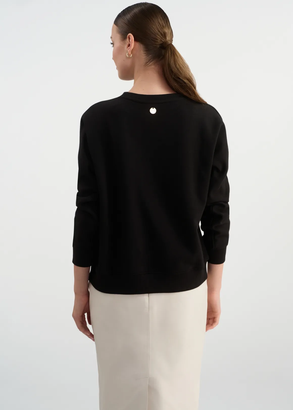 Czarna bawełniana bluza damska oversize