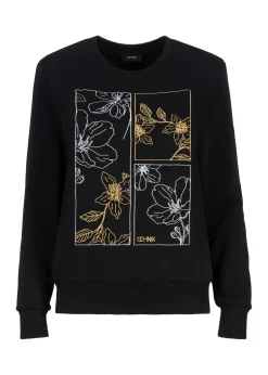 Czarna bluza damska z printem