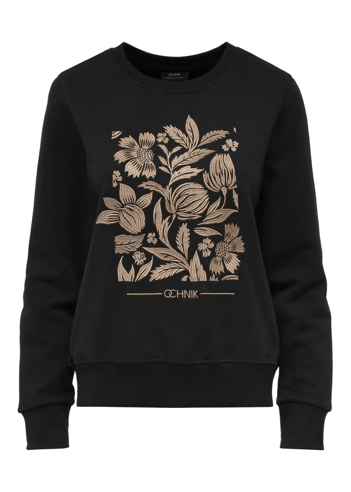Czarna bluza damska z haftem