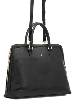 Czarna elegancka skórzana torba damska