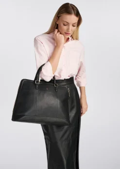 Czarna elegancka skórzana torba damska