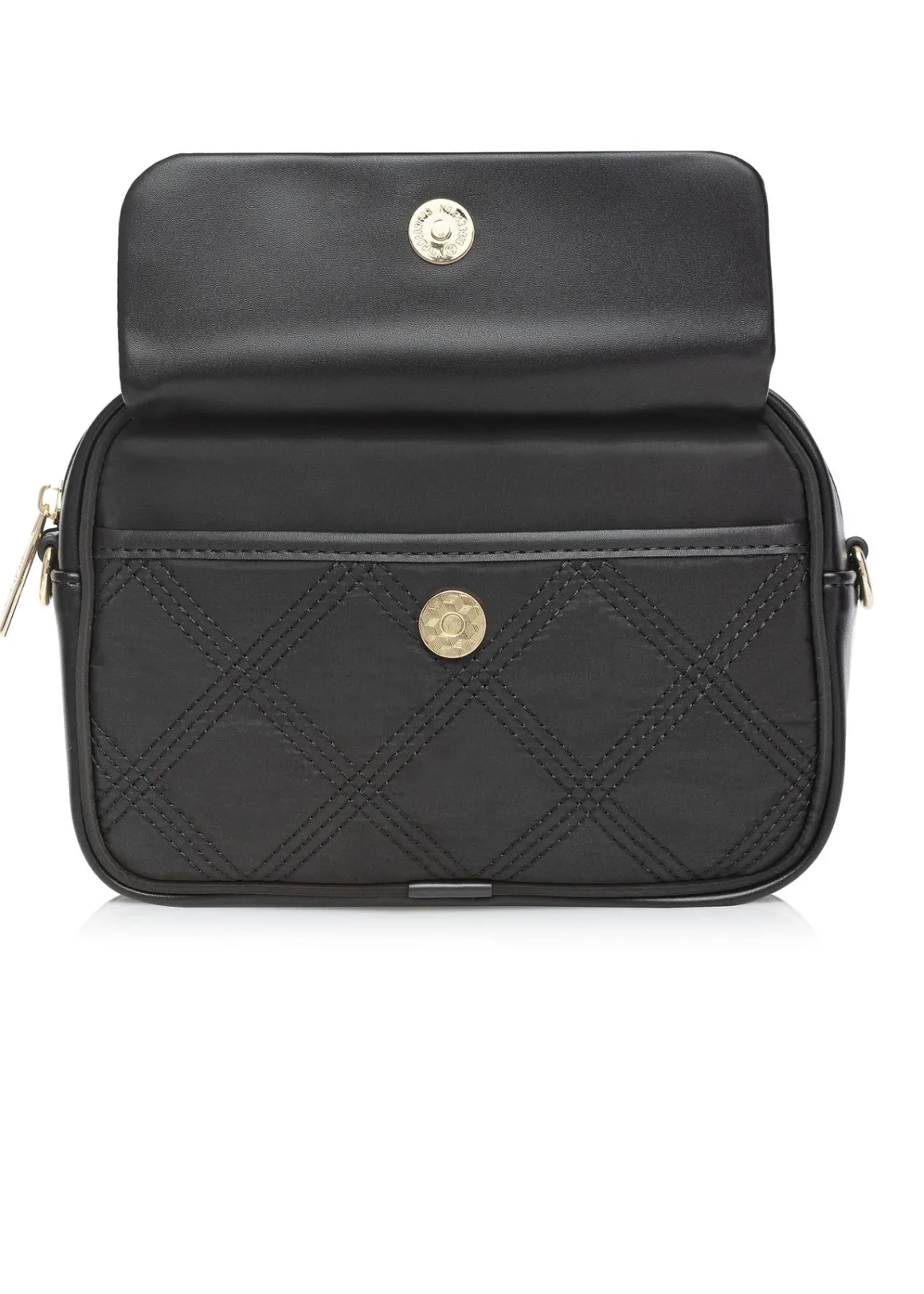 Czarna pikowana mała torebka damska
