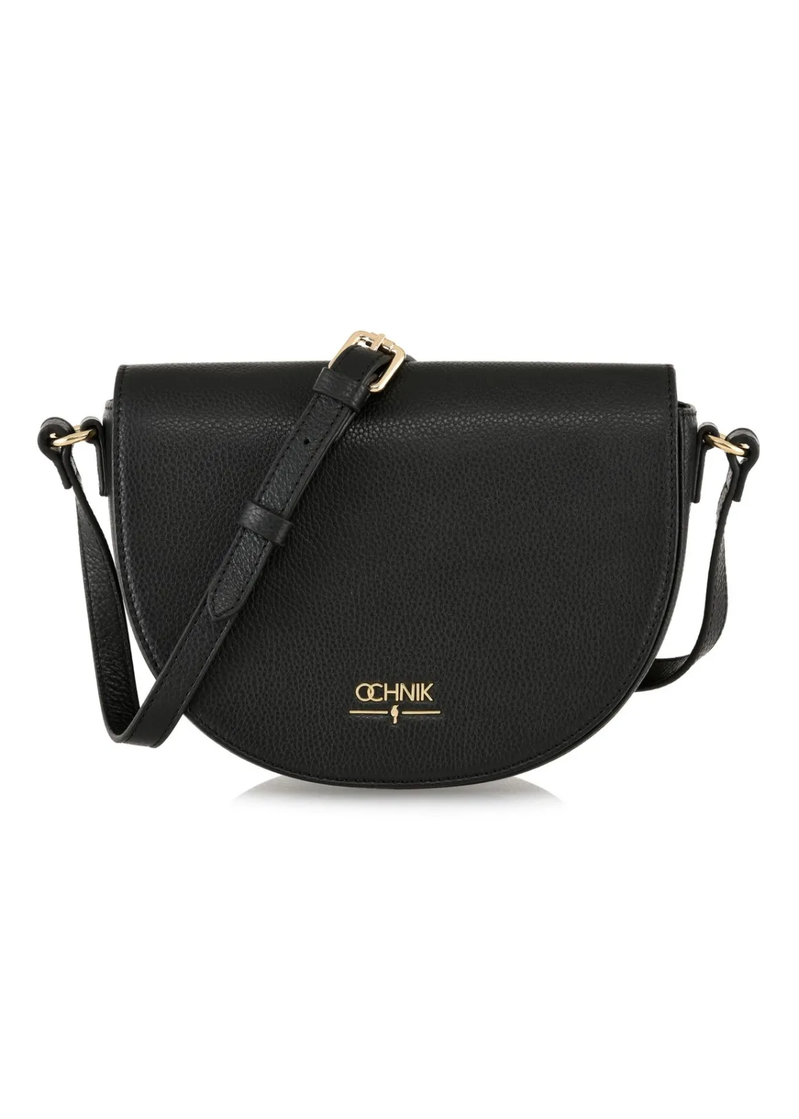 Czarna skórzana listonoszka damska