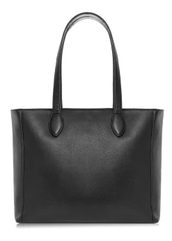 Czarna skórzana torebka shopper damska