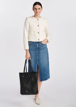 Czarna skórzana torebka shopper damska