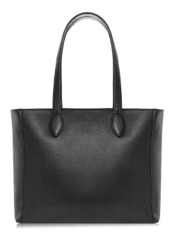 Czarna skórzana torebka shopper damska